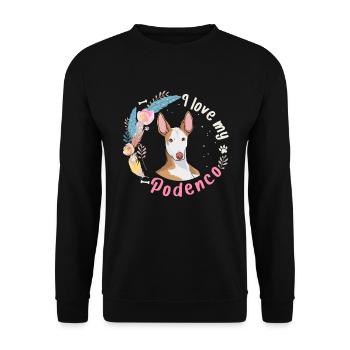 J'adore mon cadeau de chien Podenco - Sweat-shirt Unisexe - noir - Devant - Alina (178cm) & Michal (187cm)