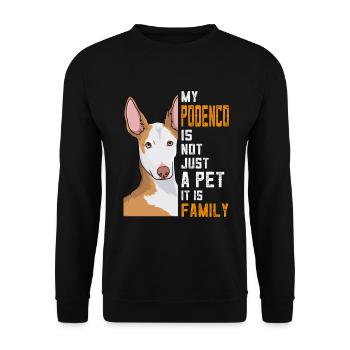 Famille cadeau chien Podenco - Sweat-shirt Unisexe - noir - Devant - Alina (178cm) & Michal (187cm)