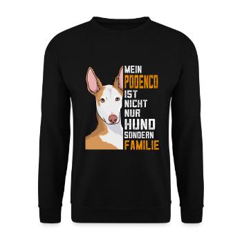 Podenco Hund ist Familie Geschenk - Unisex Pullover - Schwarz - Vorne - Alina (178cm) & Michal (187cm)