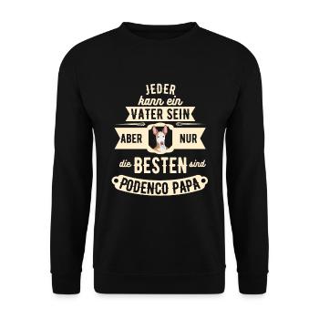 Podenco Papa lustig - Unisex Pullover - Schwarz - Vorne - Alina (178cm) & Michal (187cm)