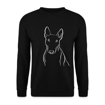 Dessin au trait cadeau bull terrier - Sweat-shirt Unisexe - noir - Devant - Alina (178cm) & Michal (187cm)