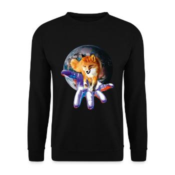 fox - Unisex Sweatshirt - black - Front - Alina (178cm) & Michal (187cm)