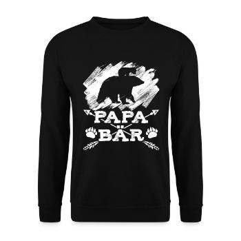Dad Bear Father Father's Day - Unisex Sweatshirt - black - Front - Alina (178cm) & Michal (187cm)