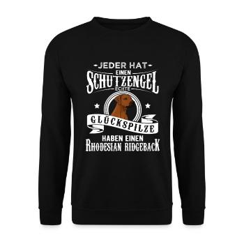 Rhodesian Ridgeback - Unisex Pullover - Schwarz - Vorne - Alina (178cm) & Michal (187cm)
