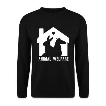 Tierschutz Haus Rettet Tiere - Unisex Pullover - Schwarz - Vorne - Alina (178cm) & Michal (187cm)