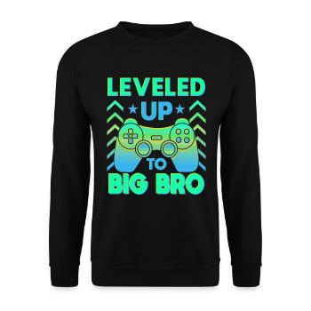 Ich werde großer Bruder Geschenk Schwangerschaft - Unisex Pullover - Schwarz - Vorne - Alina (178cm) & Michal (187cm)