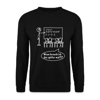 Lehrer Mathe Lehrerin Klassenlehrer Geschenk - Unisex Pullover - Schwarz - Vorne - Alina (178cm) & Michal (187cm)