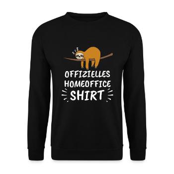 Offizielles Homeoffice Shirt Mitarbeiter Geschenk - Unisex Pullover - Schwarz - Vorne - Alina (178cm) & Michal (187cm)