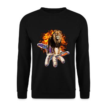 lion - Unisex Sweatshirt - black - Front - Alina (178cm) & Michal (187cm)
