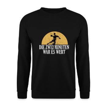 Handball 2 Minuten Strafe war es wert Geschenk - Unisex Pullover - Schwarz - Vorne - Alina (178cm) & Michal (187cm)