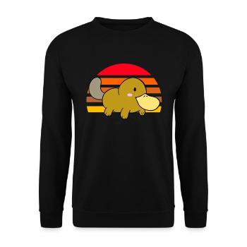 Platypus sunset - Unisex Sweatshirt - black - Front - Alina (178cm) & Michal (187cm)