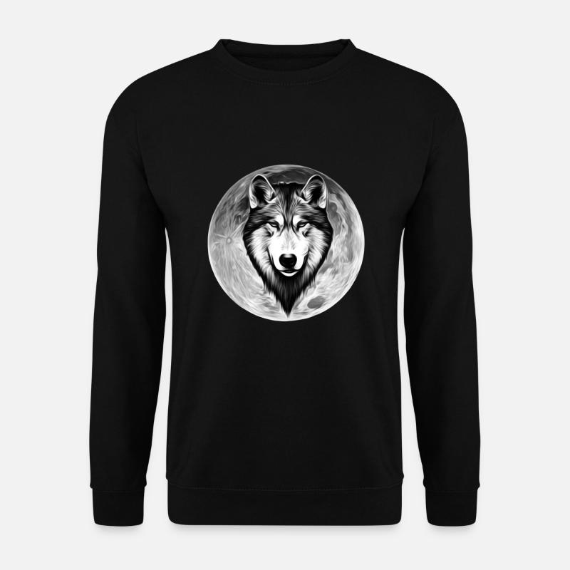Wolf - Unisex Pullover - Schwarz