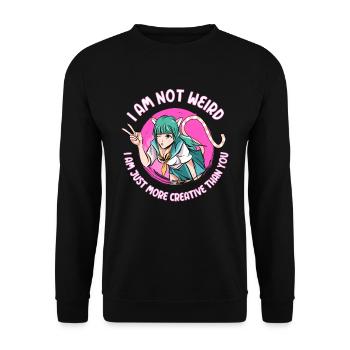 Anime girl gift - Unisex Sweatshirt - black - Front - Alina (178cm) & Michal (187cm)