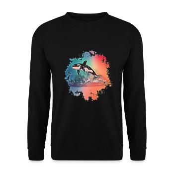 Orca - Sweat-shirt Unisexe - noir - Devant - Alina (178cm) & Michal (187cm)