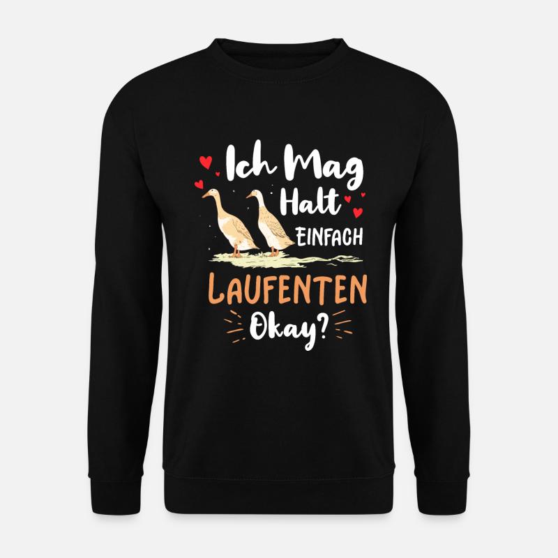 Laufente Laufenten Enten Geschenk - Unisex Pullover - Schwarz