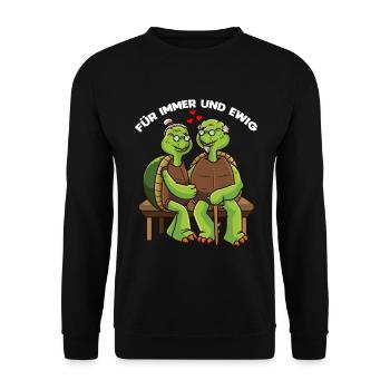 Geschenke für Großeltern Goldene Hochzeit - Unisex Pullover - Schwarz - Vorne - Alina (178cm) & Michal (187cm)