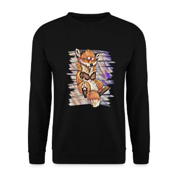 Fox - Unisex Sweatshirt - black - Front - Alina (178cm) & Michal (187cm)