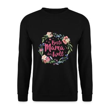 Beste Mutter Der Welt Muttertagsgeschenkidee - Unisex Pullover - Schwarz - Vorne - Alina (178cm) & Michal (187cm)