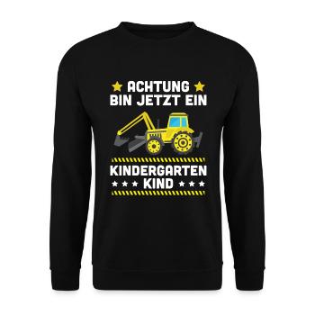 Ich Bin Jetzt Ein Kindergartenkind Bagger - Unisex Pullover - Schwarz - Vorne - Alina (178cm) & Michal (187cm)