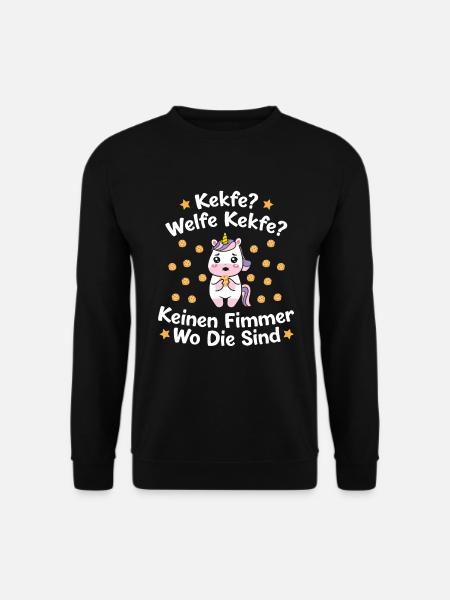 Kekfe Welfe Kekfe Lustiges Einhorn Kekse - Unisex Pullover - Schwarz