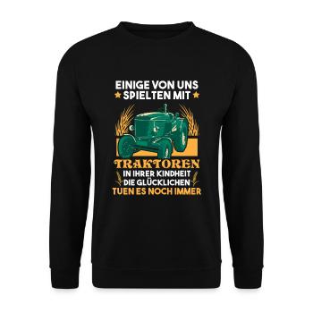 Traktor Traker Bauerngefaehrt Bauernspruch - Unisex Pullover - Schwarz - Vorne - Alina (178cm) & Michal (187cm)