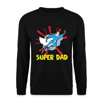 Happy Fathers Day Super Dad Father's Day Super Dad Pa - Unisex Sweatshirt - black - Front - Alina (178cm) & Michal (187cm)