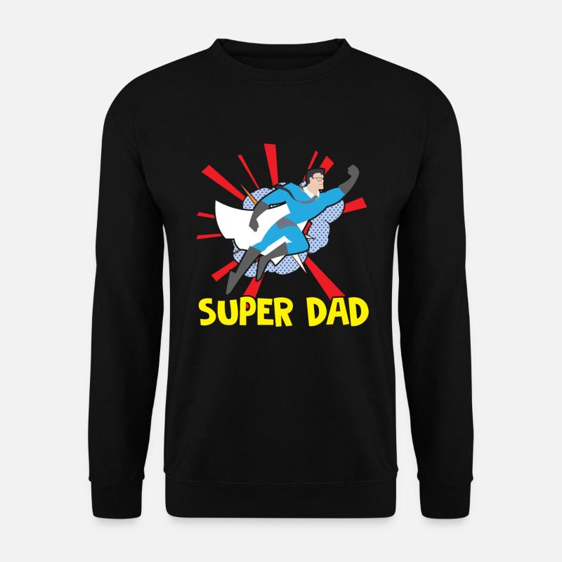 Happy Fathers Day Super Papa Vatertag Super Dad Pa - Unisex Pullover - Schwarz