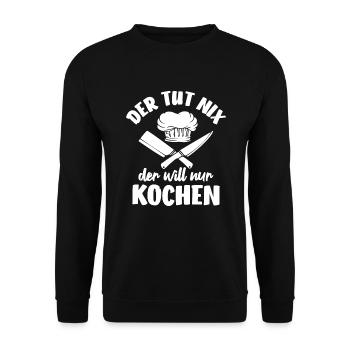 Kochen Koch Sternekoch Hobbykoch Küchenchef - Unisex Pullover - Schwarz - Vorne - Alina (178cm) & Michal (187cm)