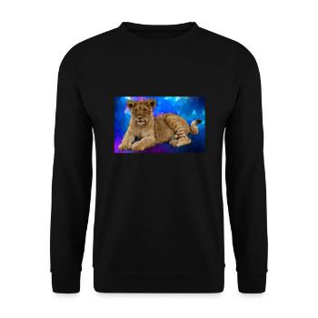 Lion Polygon - Unisex Sweatshirt - black - Front - Alina (178cm) & Michal (187cm)
