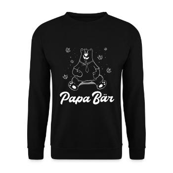 Papa Bear Gift Idea - Unisex Sweatshirt - black - Front - Alina (178cm) & Michal (187cm)