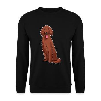 Irish Red Setter Dog Gift - Unisex Sweatshirt - black - Front - Alina (178cm) & Michal (187cm)