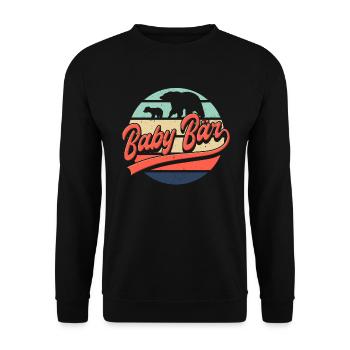 Baby Bär Geschenk Papa Bär Partnerlook - Unisex Pullover - Schwarz - Vorne - Alina (178cm) & Michal (187cm)