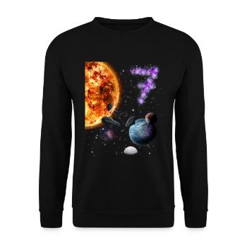 7. Geburtstag - Unisex Pullover - Schwarz - Vorne - Alina (178cm) & Michal (187cm)