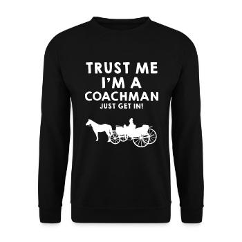 Cocher cocher cheval - Sweat-shirt Unisexe - noir - Devant - Alina (178cm) & Michal (187cm)