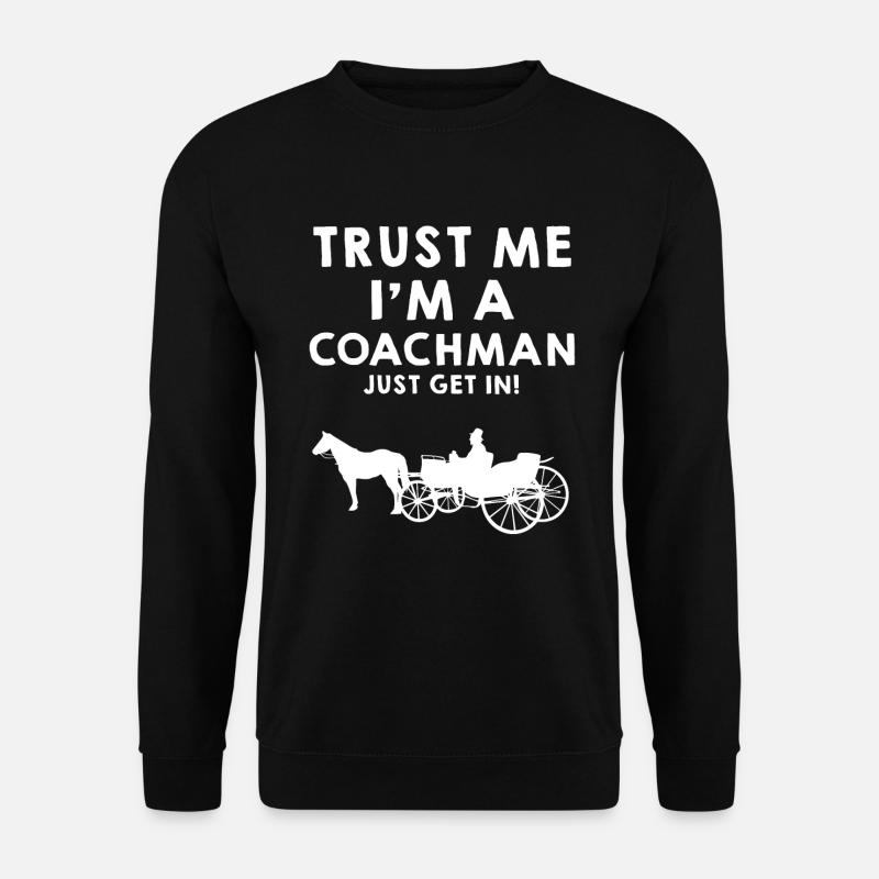 Kutscher Kutsche Pferd - Unisex Pullover - Schwarz