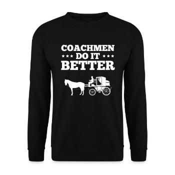 Cocher cocher cheval - Sweat-shirt Unisexe - noir - Devant - Alina (178cm) & Michal (187cm)