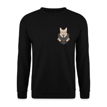 German Rex Katze Geschenk lustig - Unisex Pullover - Schwarz - Vorne - Alina (178cm) & Michal (187cm)
