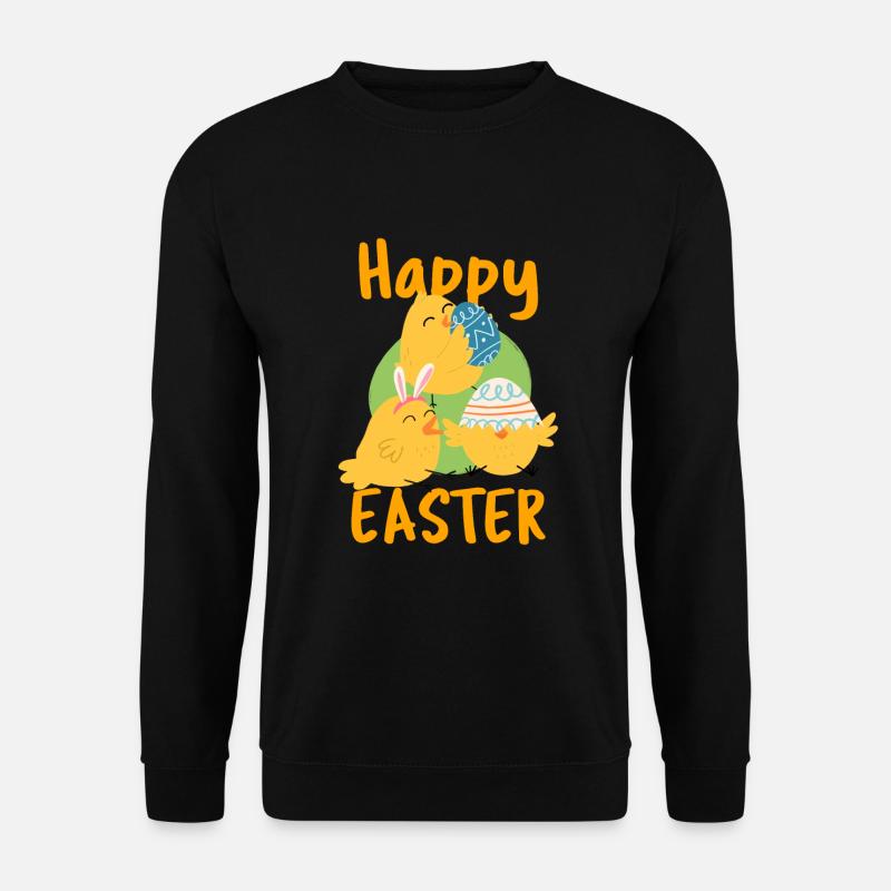 Frohe Ostern Happy Easter - Unisex Pullover - Schwarz