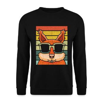 Squirrel with sunglasses - Unisex Sweatshirt - black - Front - Alina (178cm) & Michal (187cm)