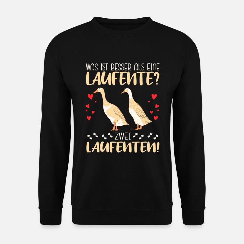 Laufente Laufenten witzig Geschenk - Unisex Pullover - Schwarz