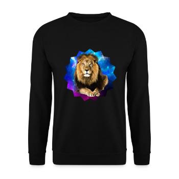 lion - Unisex Sweatshirt - black - Front - Alina (178cm) & Michal (187cm)