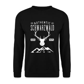 Authentic Schwarzwald ESTD 1975 - Unisex Pullover - Schwarz - Vorne - Alina (178cm) & Michal (187cm)