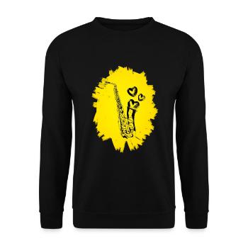 Saxophone - Sweat-shirt Unisexe - noir - Devant - Alina (178cm) & Michal (187cm)