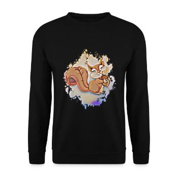 squirrel - Unisex Sweatshirt - black - Front - Alina (178cm) & Michal (187cm)