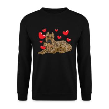 Presa Canario chien avec des animaux en peluche et des coeurs - Sweat-shirt Unisexe - noir - Devant - Alina (178cm) & Michal (187cm)