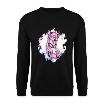 fox - Unisex Sweatshirt - black - Front - Alina (178cm) & Michal (187cm)