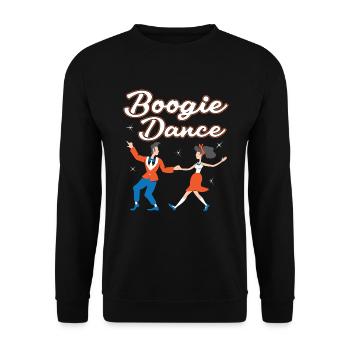 Boogie Woogie Dancer Dancing Paartanz Vintage - Unisex Pullover - Schwarz - Vorne - Alina (178cm) & Michal (187cm)