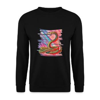 Schlange - Unisex Pullover - Schwarz - Vorne - Alina (178cm) & Michal (187cm)
