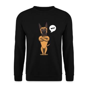 Sture Danish Great Dane German Great Dane - Unisex Sweatshirt - black - Front - Alina (178cm) & Michal (187cm)