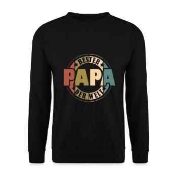 Bester Papa der Welt Vater Vatertag - Unisex Pullover - Schwarz - Vorne - Alina (178cm) & Michal (187cm)